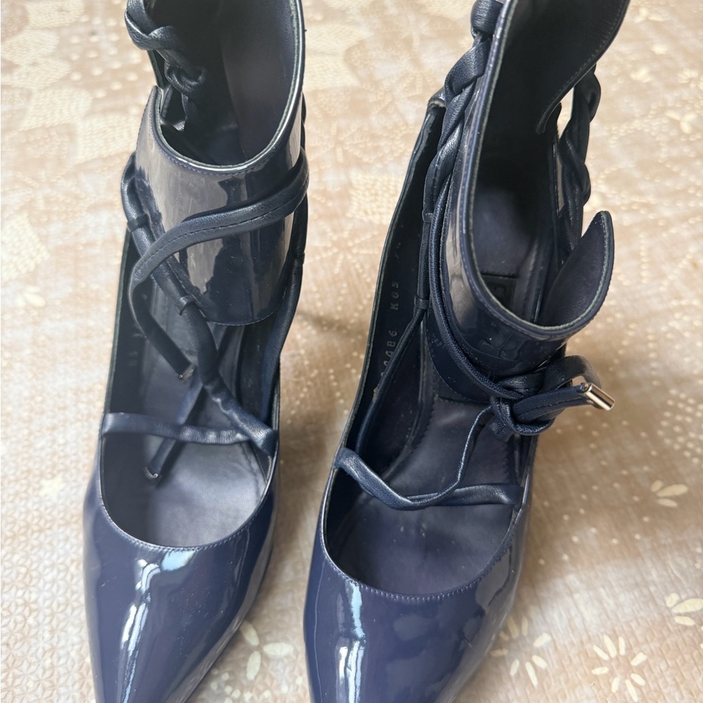 Salvatore Ferragamo Dark Blue Patent Heels